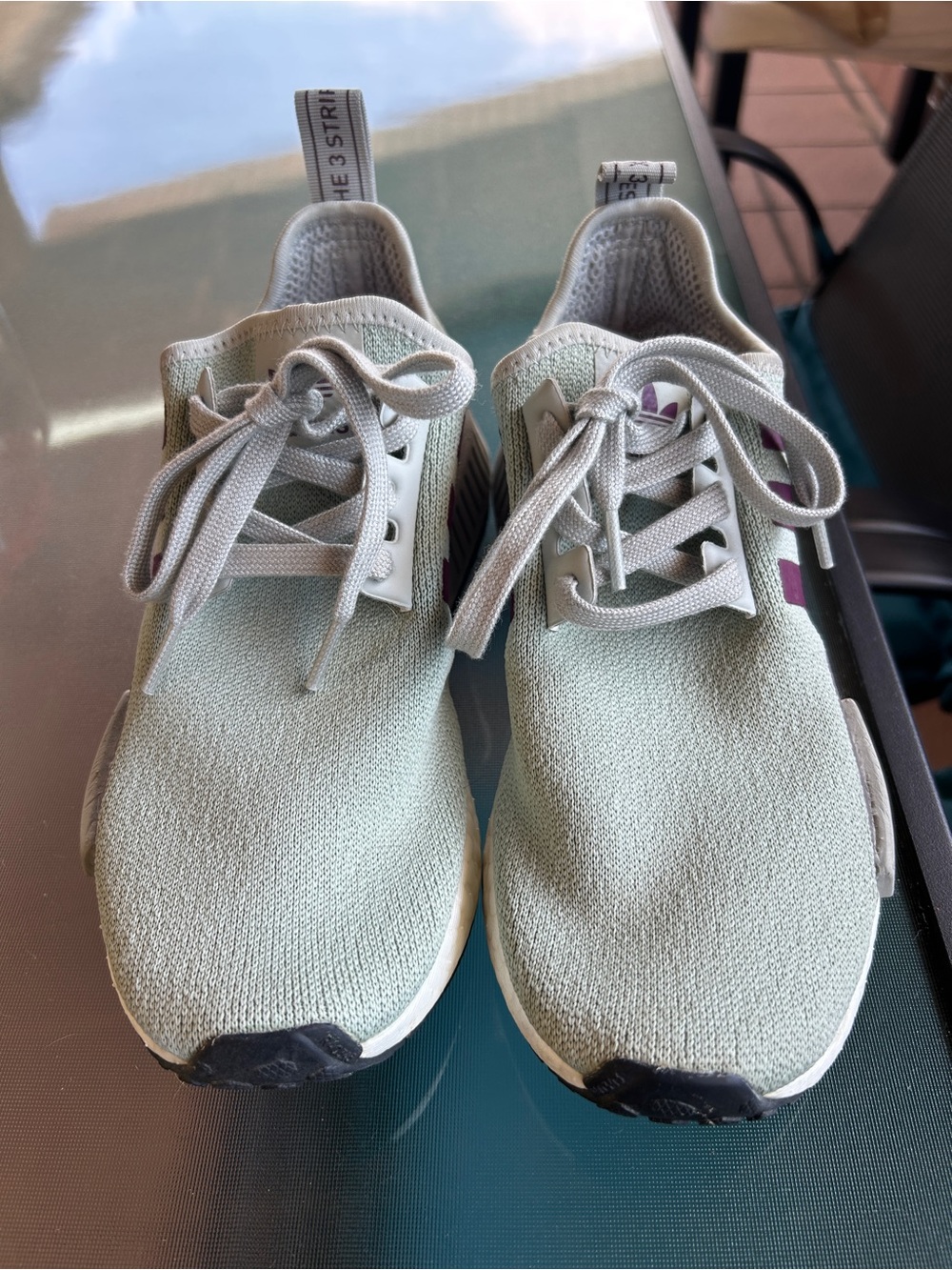 adidas Casual Knit Sneakers in Mint Green and White